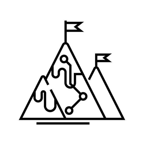 Ícone de linha de pico, sinal de conceito, ilustração vetorial de contorno, símbolo linear . —  Vetores de Stock