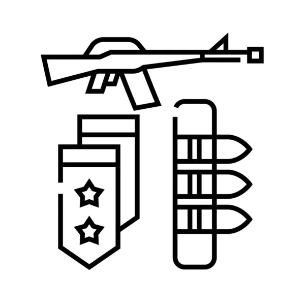 Military weapons line icon, concept sign, outline vector illustration, linear symbol. — Stockvector