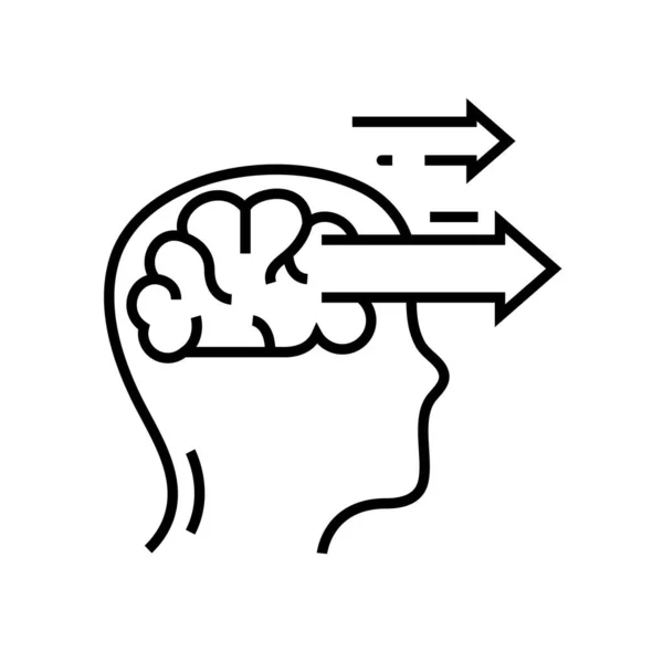 Mind directions line icon, concept sign, outline vector illustration, linear symbol. — Stok Vektör