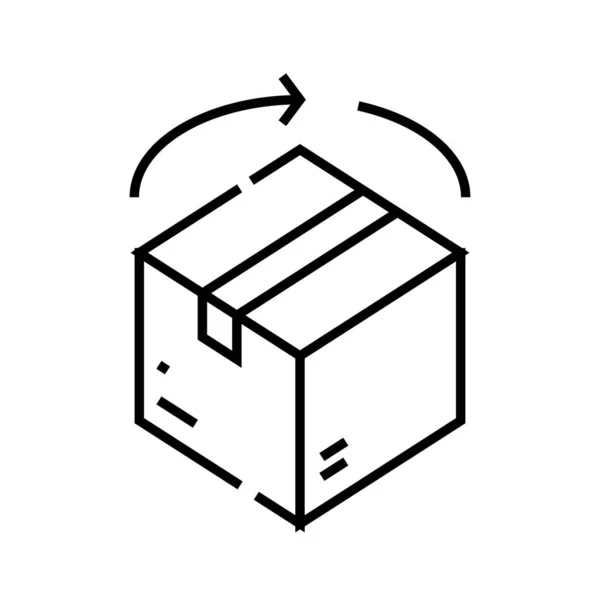 Percel box line icon, concept sign, outline vector illustration, linear symbol. — 스톡 벡터