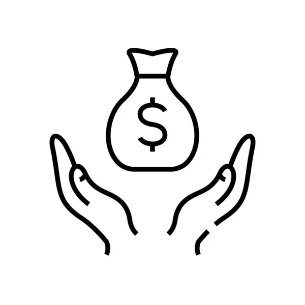 Loan line icon, concept sign, outline vector illustration, linear symbol. — ストックベクタ