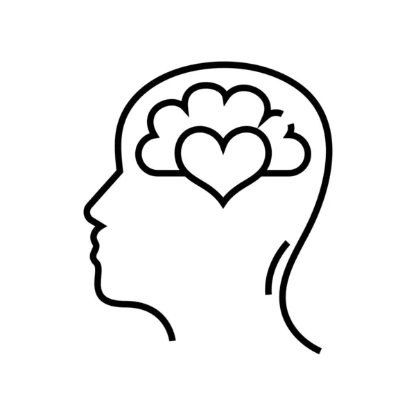 Love thoughts line icon, concept sign, outline vector illustration, linear symbol. — Stock vektor