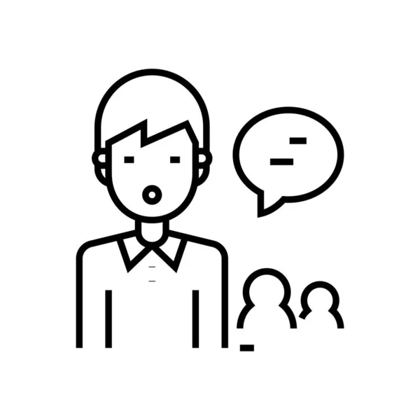 Newsman line icon, concept sign, outline vector illustration, linear symbol. — ストックベクタ
