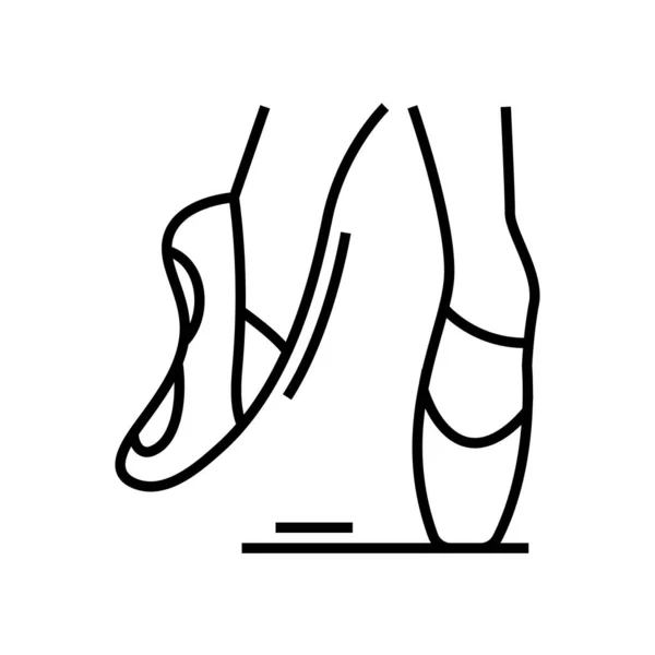 Pointe shoes line icon, concept sign, outline vector illustration, linear symbol. — Stockový vektor
