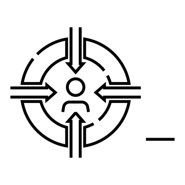 Viele Aufgaben Liniensymbol, Konzeptzeichen, Umrissvektorillustration, lineares Symbol. — Stockvektor