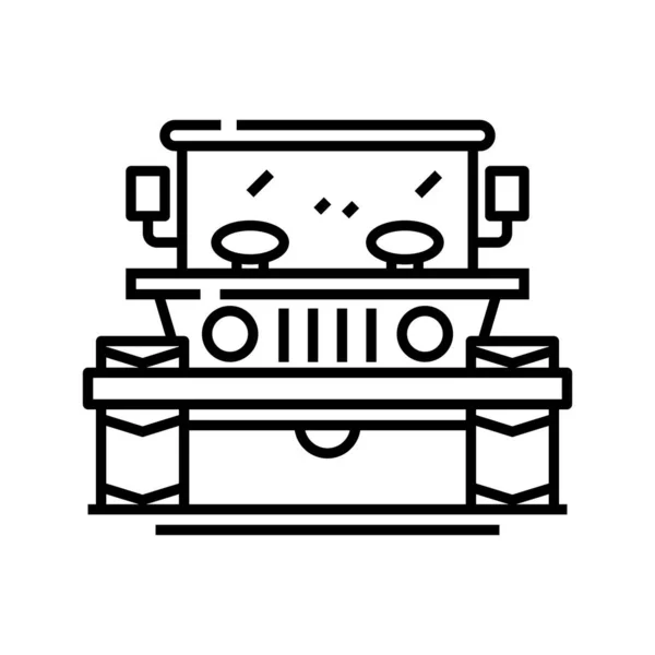 Jeep line icon, concept sign, outline vector illustration, linear symbol. — ストックベクタ