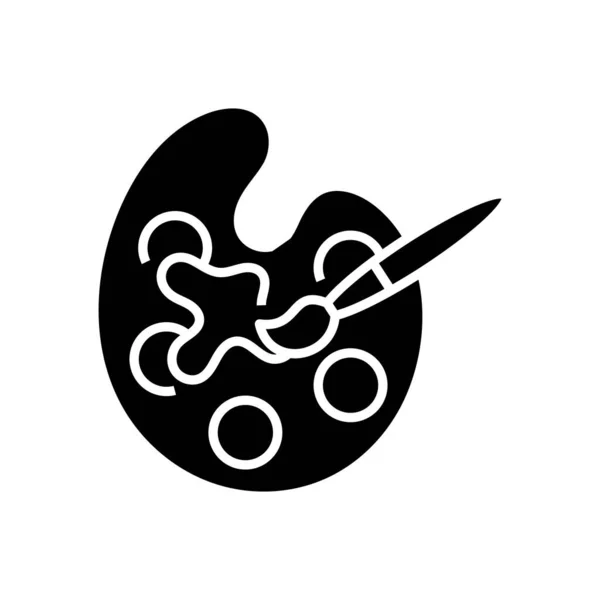 Paleta de colores icono negro, concepto de ilustración, vector de símbolo plano, signo de glifo . — Vector de stock