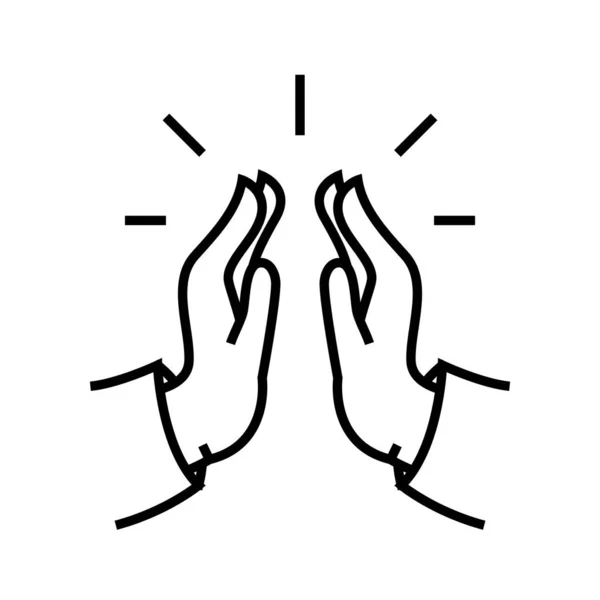 Εικόνα γραμμής προσευχής, σύμβολο έννοιας, εικονογράφηση διανύσματος περιγράμματος, γραμμικό σύμβολο. — Διανυσματικό Αρχείο