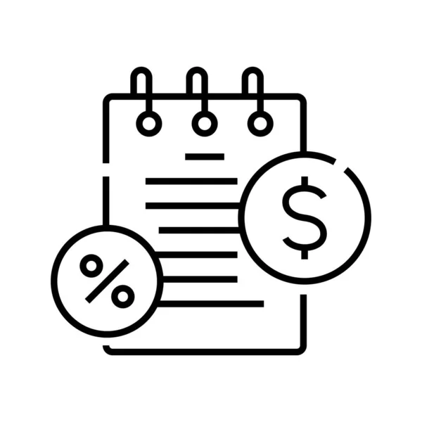 Icône de ligne de revenu d'intérêt, signe de concept, illustration vectorielle de contour, symbole linéaire . — Image vectorielle