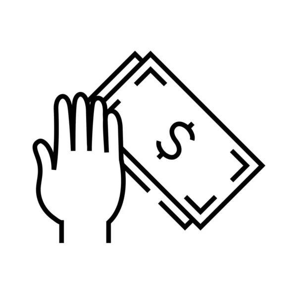 Ícone da linha de pagamento, sinal do conceito, ilustração do vetor do esboço, símbolo linear . —  Vetores de Stock