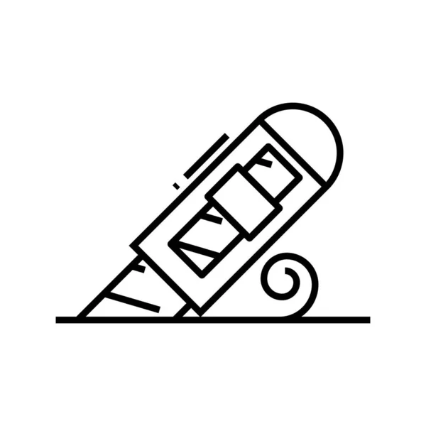 Pensil suddgummi linje ikon, begrepp tecken, kontur vektor illustration, linjär symbol. — Stock vektor