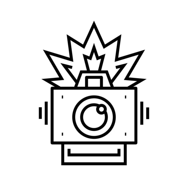 Icono de línea de momento de foto, signo de concepto, ilustración de vector de contorno, símbolo lineal . — Vector de stock