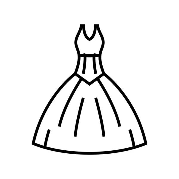 Icono de línea de vestido de lujo, signo de concepto, ilustración de vector de contorno, símbolo lineal . — Archivo Imágenes Vectoriales