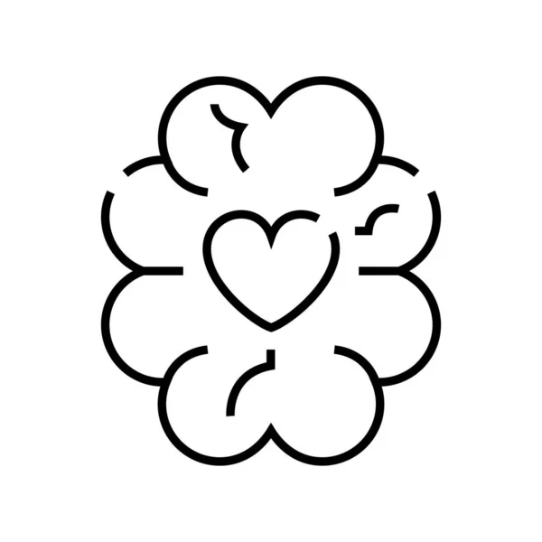 Icône de ligne de pensées d'amour, signe de concept, illustration vectorielle de contour, symbole linéaire . — Image vectorielle