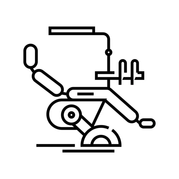 Icône de ligne de chaise de patients, signe de concept, illustration vectorielle de contour, symbole linéaire . Vecteurs De Stock Libres De Droits