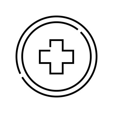 Medicine help line icon, concept sign, outline vector illustration, linear symbol.