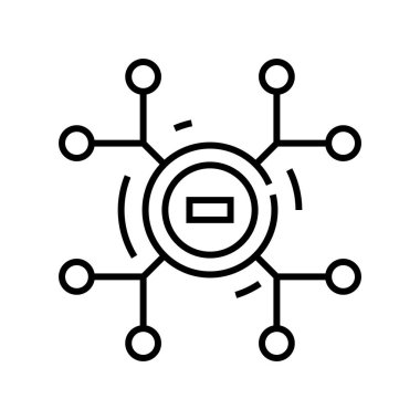 Linking process line icon, concept sign, outline vector illustration, linear symbol.