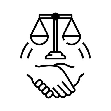 Law agreement line icon, concept sign, outline vector illustration, linear symbol.