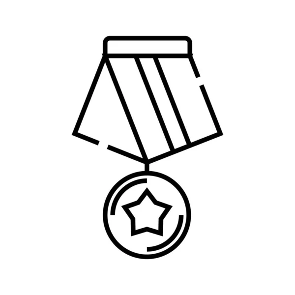 Значок медаллю лінії, знак концепції, контурна векторна ілюстрація, лінійний символ . — стоковий вектор