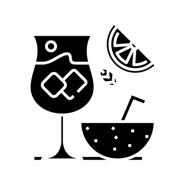 Cocktail bar black icon, concept illustration, vector flat symbol, glyph sign. — Stock Vector