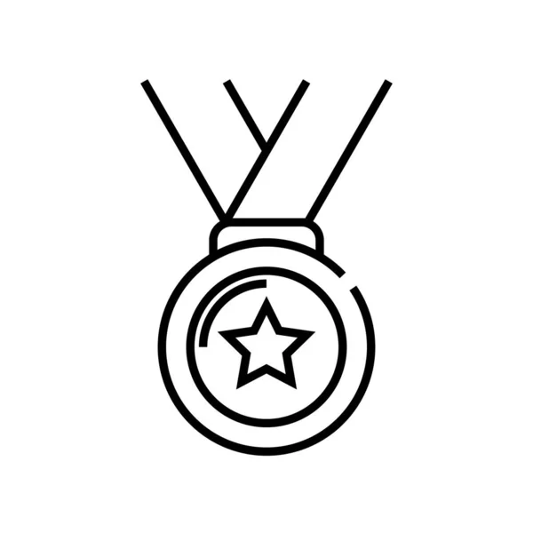 Icono de línea de medalla, signo de concepto, ilustración de vector de contorno, símbolo lineal . — Vector de stock