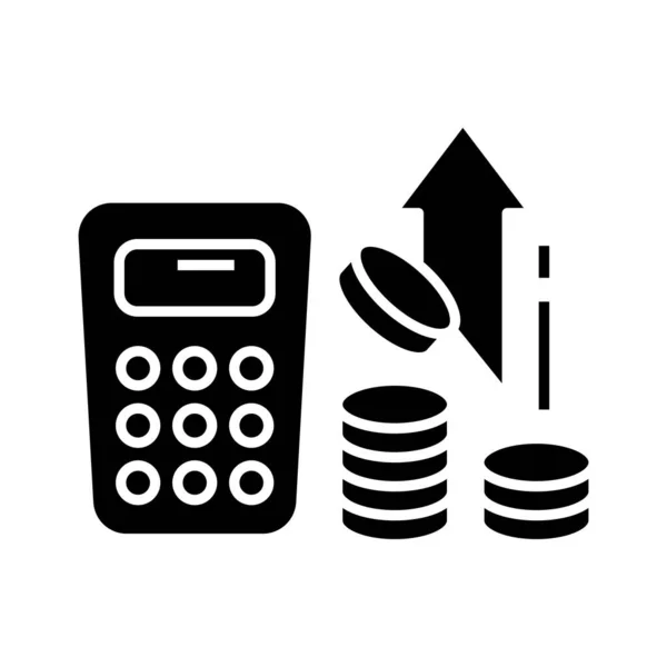 Evaluate profits black icon, concept illustration, vector flat symbol, glyph sign. — Stock vektor