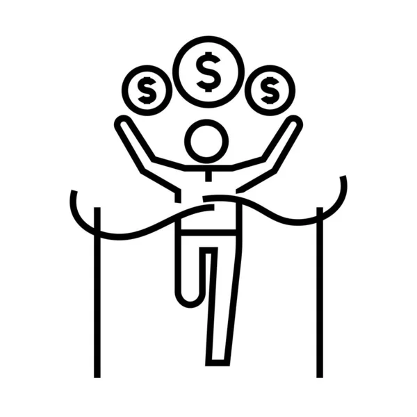 Ícone de linha de dinheiro recebido, sinal de conceito, ilustração de vetor de contorno, símbolo linear . —  Vetores de Stock