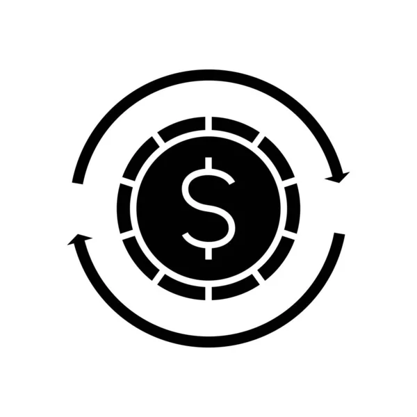 Currency data black icon, concept illustration, vector flat symbol, glyph sign. — Stok Vektör