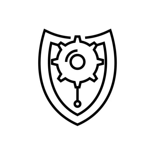 Ícone da linha de proteção, signo do conceito, ilustração do vetor do esboço, símbolo linear . — Vetor de Stock