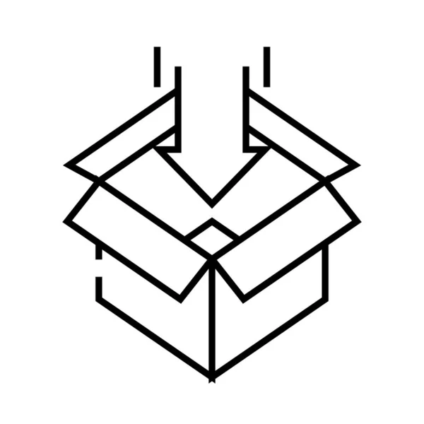 Packing line icon, concept sign, outline vector illustration, linear symbol. — Stockvektor