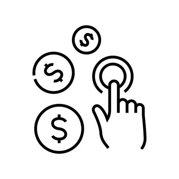 Receive money line icon, concept sign, outline vector illustration, linear symbol. — ストックベクタ