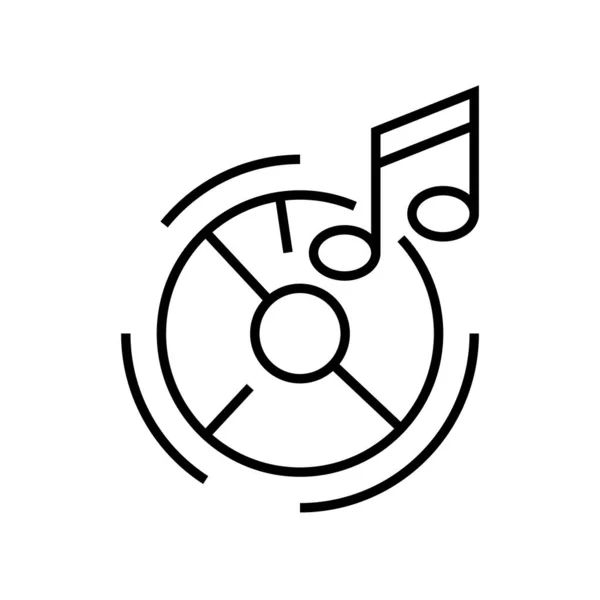 Icono de línea de placa musical, signo de concepto, ilustración de vectores de contorno, símbolo lineal . — Vector de stock