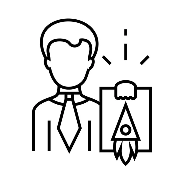 Launch plan line icon, concept sign, outline vector illustration, linear symbol. — Stockvektor