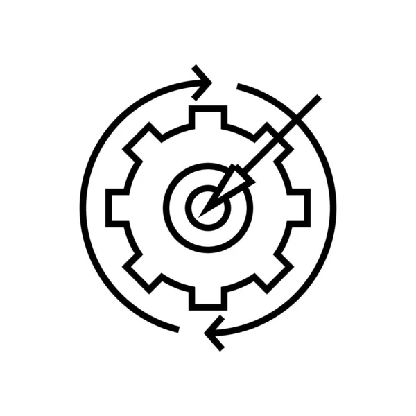 Reaching target line icon, concept sign, outline vector illustration, linear symbol. — Stockový vektor