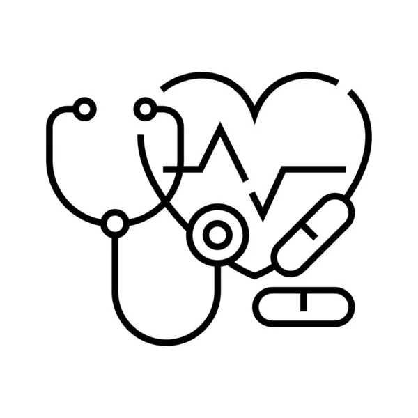 Icona linea medicinali, segno concettuale, illustrazione vettoriale contorno, simbolo lineare . — Vettoriale Stock