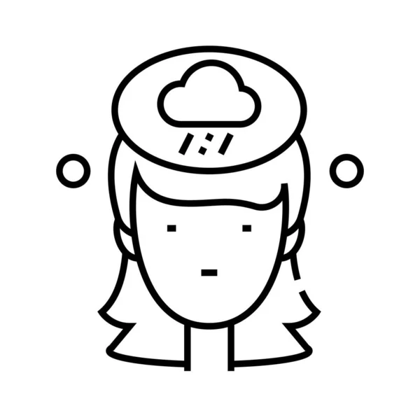 Icona della linea di pioggia, segno concettuale, illustrazione vettoriale del contorno, simbolo lineare . — Vettoriale Stock