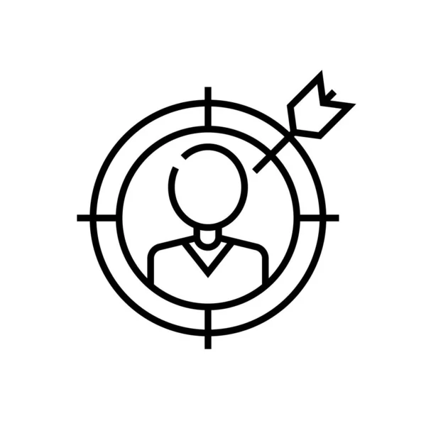 Значок відповідного рядка людини, знак концепції, контурна векторна ілюстрація, лінійний символ . Стокова Ілюстрація