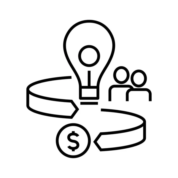 Icône de ligne de profit, signe conceptuel, illustration vectorielle de contour, symbole linéaire . Graphismes Vectoriels