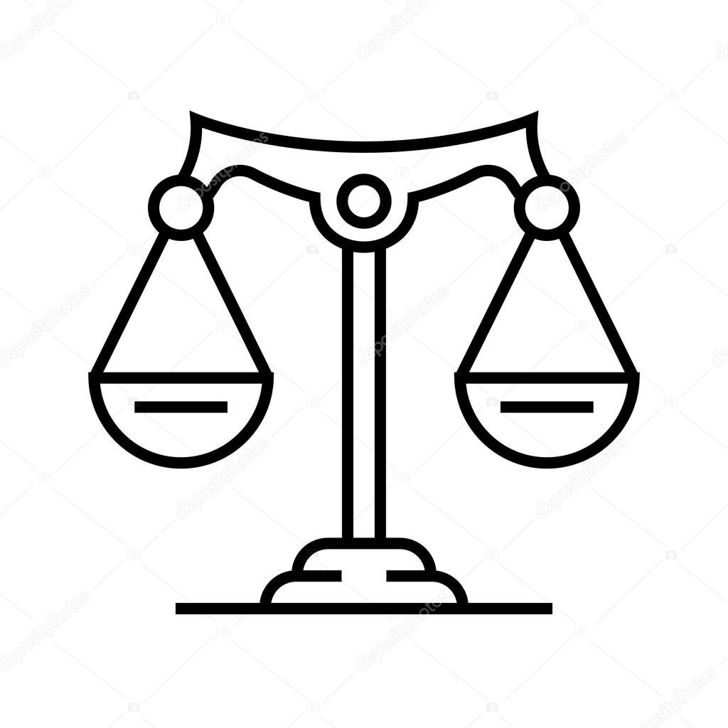 Law line icon, concept sign, outline vector illustration, linear symbol.