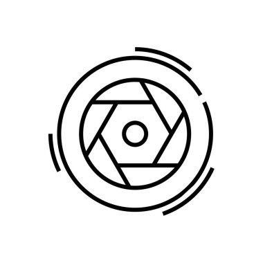 Fotoğraf çizgisi simgesi, kavram işareti, taslak vektör çizimi, doğrusal sembol oluşturuluyor.