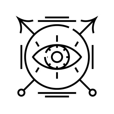 Veri satırı simgesi aç, konsept işareti, özet vektör çizimi, doğrusal sembol.