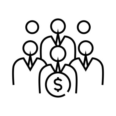 Karşılıklı fon çizgisi simgesi, konsept işareti, özet vektör çizimi, doğrusal sembol.