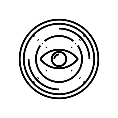 Açık zihin çizgisi simgesi, kavram işareti, taslak vektör çizimi, doğrusal sembol.