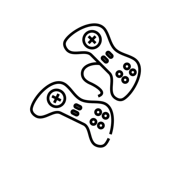 Playstation-Linie-Symbol, Konzeptzeichen, Umrissvektorillustration, lineares Symbol. — Stockvektor