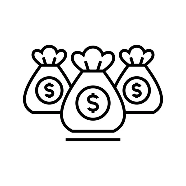Ληφθέν εικονίδιο γραμμής χρήματος, σύμβολο έννοιας, περίγραμμα διανυσματική απεικόνιση, γραμμικό σύμβολο. — Διανυσματικό Αρχείο