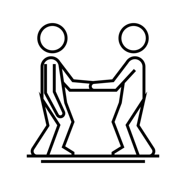 Meeting-Prozess Linie Symbol, Konzept Zeichen, Umriss Vektor Illustration, lineares Symbol. — Stockvektor