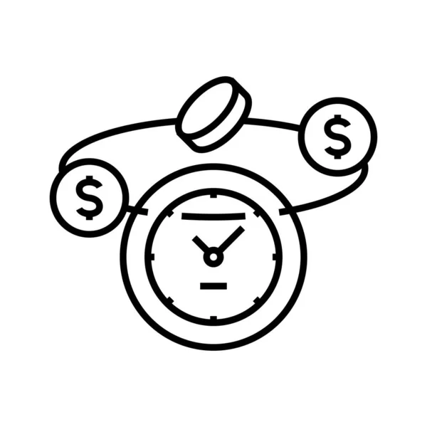 Termo do pagamento ícone de linha, sinal do conceito, ilustração do vetor do esboço, símbolo linear . — Vetor de Stock