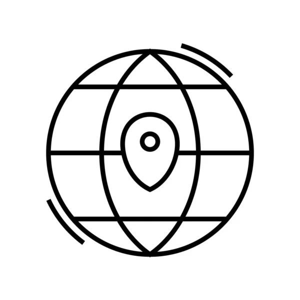 Ícone de linha de localização de mapa, sinal de conceito, ilustração vetorial de contorno, símbolo linear . — Vetor de Stock