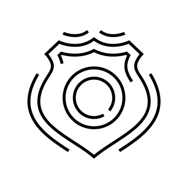 Politie badge lijn pictogram, concept teken, schets vector illustratie, lineair symbool. — Stockvector