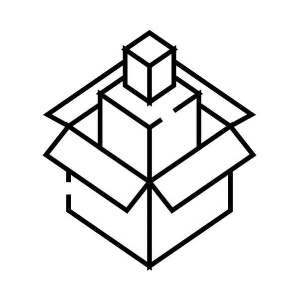 Icono de línea de paquete multicapa, signo de concepto, ilustración de vector de contorno, símbolo lineal . — Archivo Imágenes Vectoriales